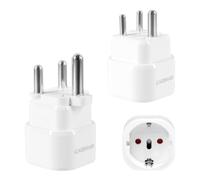 2 Pcs Adaptateur de Voyage Afrique du Sud Connecteur Inde Fiche, Prise Secteur Type D/M, Raccord in, Adaptateur Mural pour UE vers Afrique du Sud, Inde, Sri Lanka, Namibie, Népal