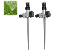 2 PCS Arroseur Automatique de Jardin Rotatif à 360°, Arroseur sur Piquet à Secteur Réglable, Système d’Irrigation Circulaire pour Gazon, Pelouse, Plantes, Fleurs et Jardin, Arroseur Fiable et Durable