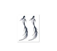 2 PCS Autocollants De Tatouage À Base De Plantes Petit Poisson Rouge Koi Jus Hommes Et Femmes Tatouage Temporaire Imperméable Durable