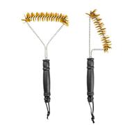 2 Pcs Brosses en Laiton pour grilles de Barbecue en Fonte, 28,5 cm | Brosse triangulaire en laiton pour grilles de barbecue en fonte - Brosse de nettoyage pour barbecues en fontes