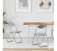 2 pcs Chaises de cuisine Gris - Magnifique Chaise pliante,Classique,Pour salon, Gris 48x43,5x81cm Simili cuir,1314