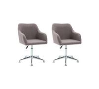 vidaXL 2 pcs Chaises pivotantes de salle à manger Taupe Tissu Taupe G