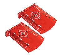 2 Pcs Cible Laser Rouge, Plaque Magnétique pour Niveau Laser, Plaque Cible Laser de Sol L'alignement pour Instruments de Mesure, Alignement Niveaux Laser Treillis, Rotation