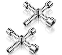 2 PCS Clé Triangulaire 4 Voies 5 Tailles Diamètre Intérieur 5 mm/8 mm/9 mm/10 mm/13 mm, Outil Multifonction Pour Serrures Triangle, Armoires Électriques, Robinets, Compteurs Et Boîtes Techniques