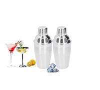 2 Pcs Cocktail Shaker En Acier Inoxydable, Petit Martini Shaker Boisson Shaker Mini Boisson Mélangeur Shaker Set Bar Shaker pour Boissons Mixtes 350 ml
