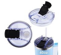 2 pcs Couvercles de Gobelets, Aucun Déversement Couvercle de Tasse Couvercles de Gobelet de Rechange 40 oz Aucune Fuite Couvercles de Gobelet pour Tasse Stanley (Noir, Fileté)