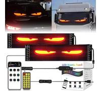 2 pcs Devil Eyes Light LED Yeux pour camion, affichage programmable, signal lumineux personnalisé, texte, graffiti, Smart App, Bluetooth USB 5V