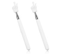 2 Pcs Doigt pointeur télescopique l'enseignant, Pointeur à Main Pointeurs pour Enseignants, Petit bâton pointage pour l'école Primaire Jardin d'enfants Fournitures pour Enseignants (Blanc)