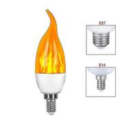 (2 pcs, E14) Led Flame Flickering Bulb Led Fire Emulation Light E14 E27 Candle Lamp 4 Modes Lighting Creative Xmas Atmosphere Lamp Home Decor 1 Pcs