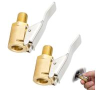 2 Pcs Embout Gonfleur de Pneu avec Raccord Fileté, Adaptateur de Gonflage pour Compresseur d'Air, Mandrin Pneumatique en Laiton pour Voiture, Moto, Vélo, Valve Standard 0.3" x 32TPI