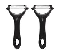 2 PCS Éplucheur, 14,5×7,5cm Éplucheur de Pommes de Terre Éplucheur de Légumes Pâtes Peeler pour Pommes de Terre Carottes Légumes Fruits (Noir)