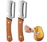 2 Pcs Éplucheur Légumes 2-in-1 Multifunctional Vegetable Peeler, Éplucheur de Cuisine Multifonctionnel, éplucheur en bois, Rape Legumes, Eplucheur multifonction, Décapsuleur, Top Cut Legumes