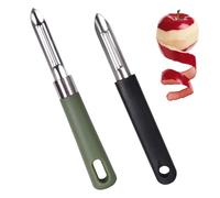 2 PCS Éplucheur Universel,Econome Legumes Inox Eplucheur Legumes Manuel Eplucheur Pomme de Terre Poignée Ergonomique,Couteau Eplucheur Cuisine pour Légumes Fruits (Noir+Vert)