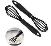 2 PCS Fouet en Silicone de Qualité Alimentaire avec Poignée Ergonomique Confortable, Fouet Inox Léger et Durable, Petit Fouet Cuisine Polyvalent pour Battre, Mélanger et Émulsionner