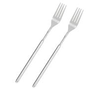 2 PCS Fourchette Telescopique, Couverts à Longue Fourchettes, Fourchette Télescopique Extensible, Fourchettes Barbecue Telescopiqu, Fourchetteextensible pour Dîner, Fruits, Desserts, Barbecue