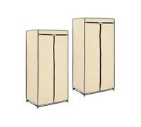 vidaXL Garde-robes 2 pièces Crème 75 x 50 x 160 cm