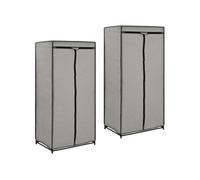 vidaXL Garde-robes 2 pcs Gris 75x50x160 cm