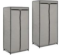 vidaXL 2 pcs Garde-robes Gris 75x50x160 cm