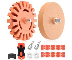 2 Pcs Gomme à Feuille de Voiture, 100 mm et 88 mm Roue de Gomme Carrosserie avec Adaptateur, Disque de Gommes Utilisation avec Tournevis sans Fil, élimination des Résidus de Colle en Film