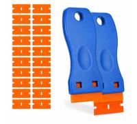 2 PCS Grattoir en Plastique, 20 Raclettes de en Plastique, Grattoir Plaque Vitrocéramique Et Induction, Grattoir Vitre Ergonomique, Lames Plastique Pour Enlever Colle, Peinture, Vinyle Et Autocollants