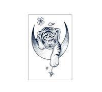 2 PCS Jus Petit Tigre Autocollant De Tatouage À Base De Plantes Étanche Durable Poignet Féminin Mignon Animal Faux Tatouages