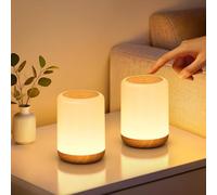 2 Pcs Lampe de Chevet Tactile, Veilleuse Bébé avec 256 Couleurs RVB & 3 Modes, Lampe d'allaitement avec Minuteur, Veilleuse Enfant Rechargeable, Lampe Tactile Sans Fil pour Chambre, Salon, Camping