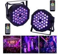 2 pcs Lampe de Scène 36 LED Lumière Disco DMX512 Remote Control Music Éclairage pour Fête,bar, Scène, Noël
