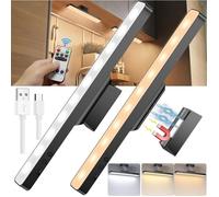2 Pcs LED Cuisine Sous Meuble Avec Télécommande, 3200mAh Lampe LED Rechargeable, Eclairage D'armoire Dimmable Sans Fil Pour Cuisine