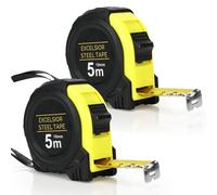 2 Pcs Mètre À Ruban 5 M, Ruban Anti-Corrosion, Revêtement Blade Armor | Ruban À Mesurer Robuste Avec Clip Ceinture, Rétraction Automatique À Ressort Haut de Gamme, Largeur 19 mm