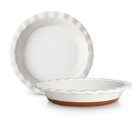 2 pcs moule à tarte, moule à tarte en faïence pour tarte, tarte, quiche, dessert, avec bord haut ondulé, surface sésame