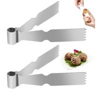 2 PCS Pastry Tongs Cookie Pinces à épiler Maamoul, Pince à Pâtisserie en Acier Inoxydable, Maggash Manqat, outils de pâtisserie, machine à biscuits, grattoir à pâte, outil de sertissage
