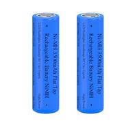 2 Pcs Piles Rechargeables Ni-MH, 3500 mAh Tête Plate NiMH Batterie Rechargeables pour Lampe Frontale LED,Télécommande,Mini Ventilateurs,Phare,Taille: 18mm * 65mm/0.7inch * 2.55inch(Largeur*Hauteur)