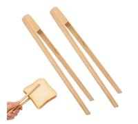 2 pcs Pince à Toast en Bambou Naturel,Pince en Bambou 25cm,Pinces à grille-pain en bambou pour Grill Tranche de Pain,Cornichons,cuisine Clip