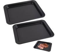 2 Pcs Plaque À Pâtisserie,24X18X2Cm Plaque Four Rectangulaire,Leche Frite Four Universel Acier Au Carbone,Antiadhésif Plat À[Ji67]
