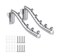2 PCS Porte-manteau Pliant avec Support à Bras Pivotant, Porte Cintre Mural, Crochet de Suspension Pliable Mural en Acier Inoxydable avec 5 Crochets Muraux pour Balcon, Armoire, Cuisine, Blanchisserie