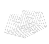 2 pcs Porte-revues en Fer, étagère de Rangement Multifonction Triangulaire pour Bureau, bibliothèques (Blanc)