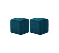 vidaXL Poufs Lot de 2 en velours 30 x 30 x 30 cm Bleu