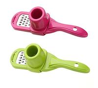 2 Pcs Presse Ail, Presse-ail en Acier Inoxydable, Hachoir et Trancheuse Ail, Ail Crusher, Presse Ail Rosle pour Restaurant Maison Cuisine(Vert, Rouge)