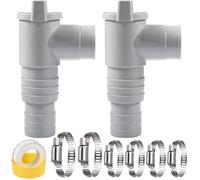 2 pcs Robinet D'arrêt pour Piscine,Vanne D'arrêt 32mm,Robinet pour Piscine 32mm,avec 6 Colliers de Serrage,Pièces de Piscine