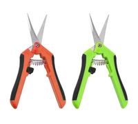 2 Pcs Sécateurs Précision Jardinage, Ciseaux Sécateurs Lames Droites Inoxydable Ciseaux Tenailles Courbée Sécateur à Fleurs Droite