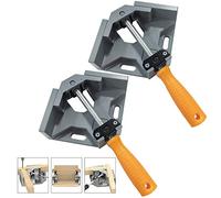 2 Pcs Serre Joint Angle 90 °, Etau D'angle Alliage d'Aluminium, Pince de Soudage d'angle avec mâchoire pivotante réglable, pour Outils Menuisier, Soudage de Charpentier (Gris)
