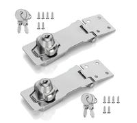 2 PCS Serrures à Moraillon à Clé, Moraillon de Verrouillage outon Torsadé avec Clés Loquet de Verrouillage en Alliage de Zinc Serrure de Sécurité pour Petites Portes