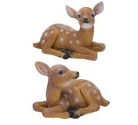 2 Pcs Sika Cerf Statue Sculpture Ornements Modèle Animal Art Artisanat en Plein Air Jardin Décoration Ornement Jardin Statues d'animaux Statue Décoration Résine Cerf Statue Sculpture