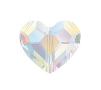 2 pcs SWAROVSKI CRYSTALS Love Bead 5741 heart, 6 x 8 mm Crystal AB (Cristaux Swarovski amour perle 5741 coeur Crystal AB)
