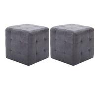 2 pcs Tables de chevet Gris 30x30x30 cm Similicuir daim Gris G