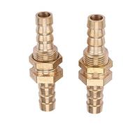 2 Pcs Tuyau Barb Laiton Cloison Raccord de Tuyau Raccord Coupleur Connecteur Adaptateur pour la Connexion de Tuyau(8mm)