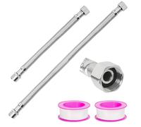 2 Pcs Tuyaux de Raccordement Flexibles Robinets G3/8", Raccords Rallonge de Tuyau Flexible Tressé en Acier Inox Rallonge Lavabo Tubes pour Robinetterie Cuisine Robinet de Salle de Bain(10 cm, 20 cm)