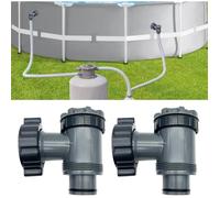 2 pcs Vanne piscine , entree sortie compatible coleman intex bestway , pompe filtre hors sol, pieces rechange pour tuyau 38mm