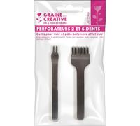 2 perforateurs 2 et 6 Dents pour Cuir et pâte polymère