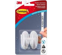 3M – Crochet adhésif ovale petit – Pointe plastique – Supporte 450 g – Lot de 2